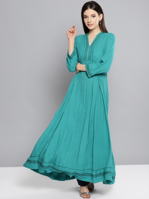 

Ritu Kumar Women Green Solid A-Line Kurta