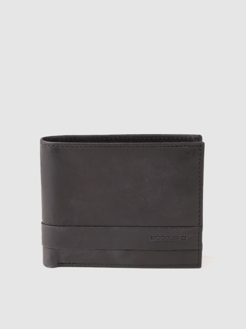 

Woodland Men Black Leather Two Fold Wallet