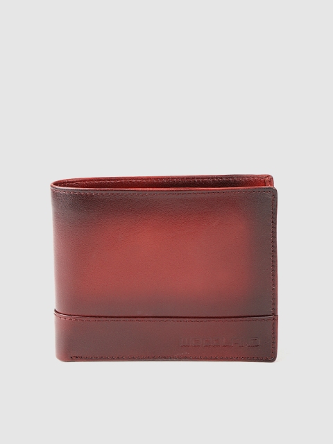 

Woodland Men Burgundy Leather Faded Two Fold Wallet