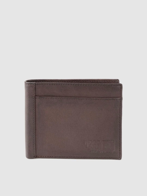 

Woodland Men Coffee Brown Solid Leather Two Fold Wallet