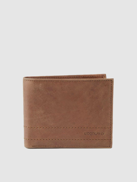 

Woodland Men Brown Leather Two Fold Wallet