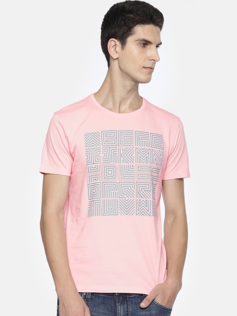

Lee Men Pink Printed Slim Fit Round Neck T-shirt