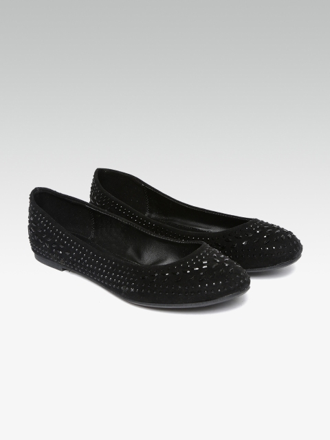 

Steve Madden Women Black Embellished Ballerinas