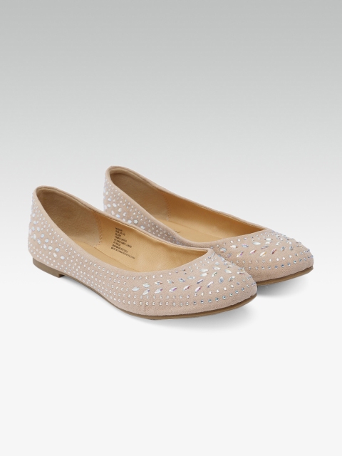 

Steve Madden Women Nude-Coloured Embellished Ballerinas
