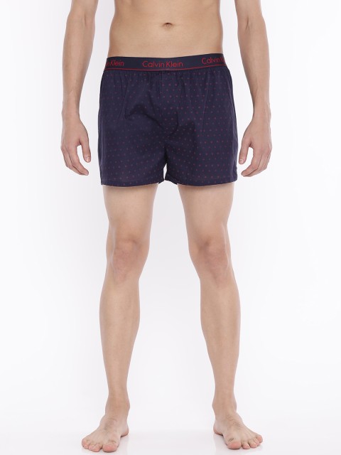 

Calvin Klein Underwear Men Navy Blue & Red Printed Pure Cotton Boxers NB15247JV