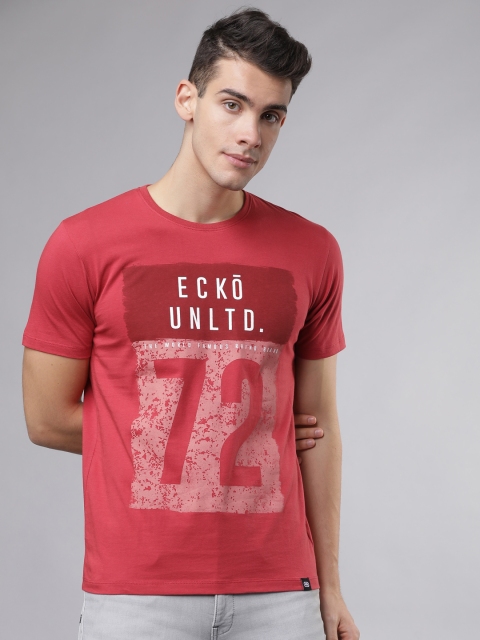 

Ecko Unltd Men Red Printed Round Neck T-shirt