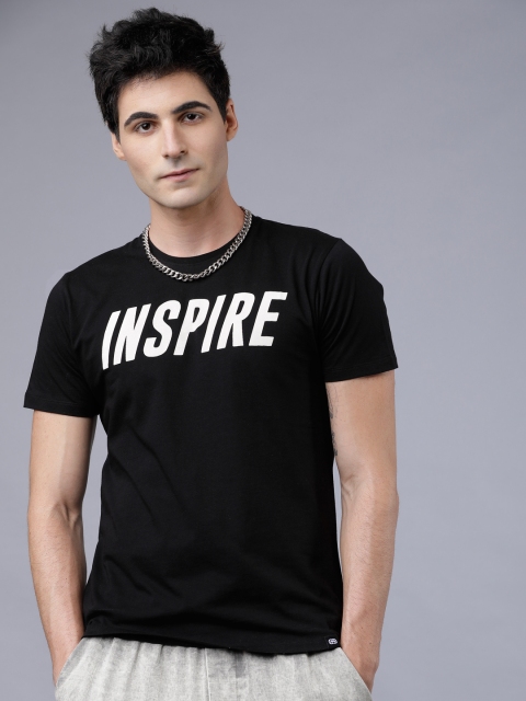

Ecko Unltd Men Black & White Printed Round Neck Slim Fit T-shirt