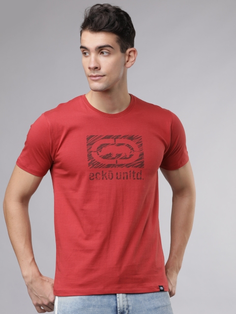

Ecko Unltd Men Red Printed Round Neck T-shirt