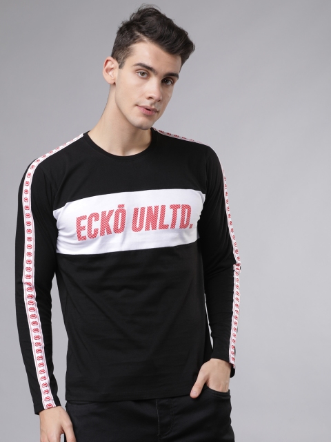 

Ecko Unltd Men Black Solid Round Neck T-shirt