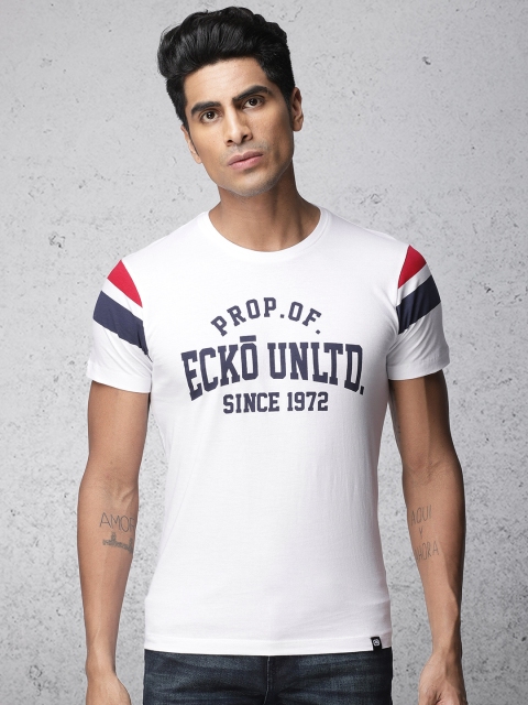 

Ecko Unltd Men White Printed Round Neck T-shirt
