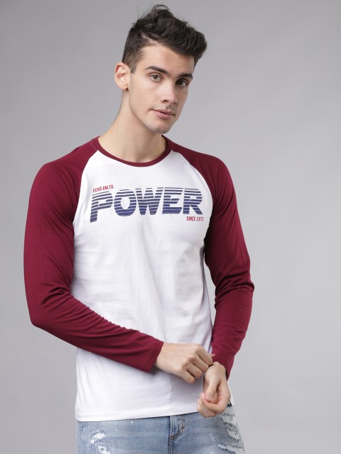 

Ecko Unltd Men White & Maroon Printed Round Neck T-shirt