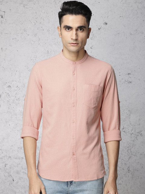 

Ecko Unltd Men Peach-Coloured Slim Fit Self Design Casual Shirt