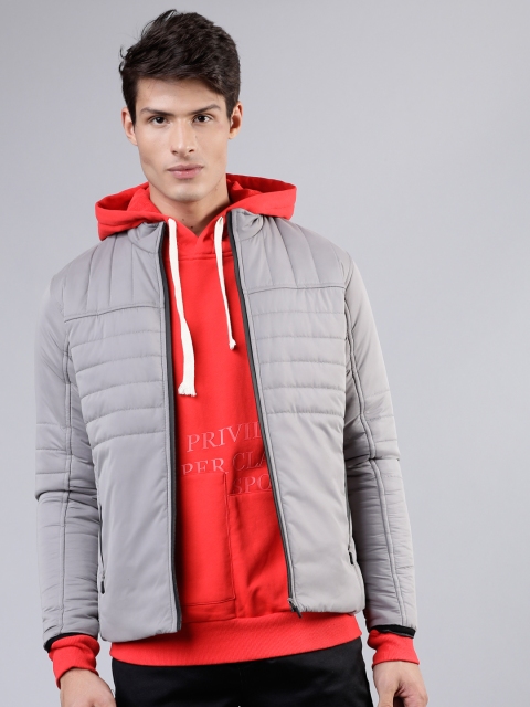 

Ecko Unltd Men Grey Solid Open Front Jacket