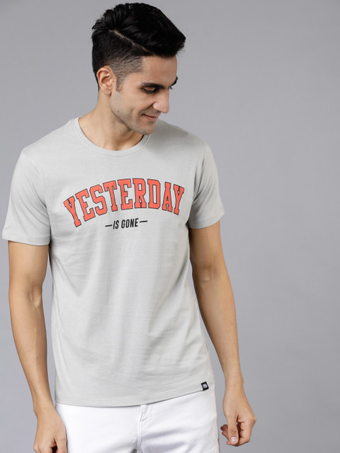 

Ecko Unltd Men Grey Solid Round Neck T-shirt