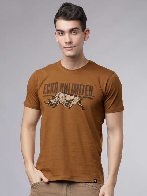 

Ecko Unltd Men Brown Printed Round Neck T-shirt