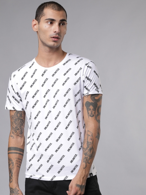 

Ecko Unltd Men White Printed Round Neck T-shirt
