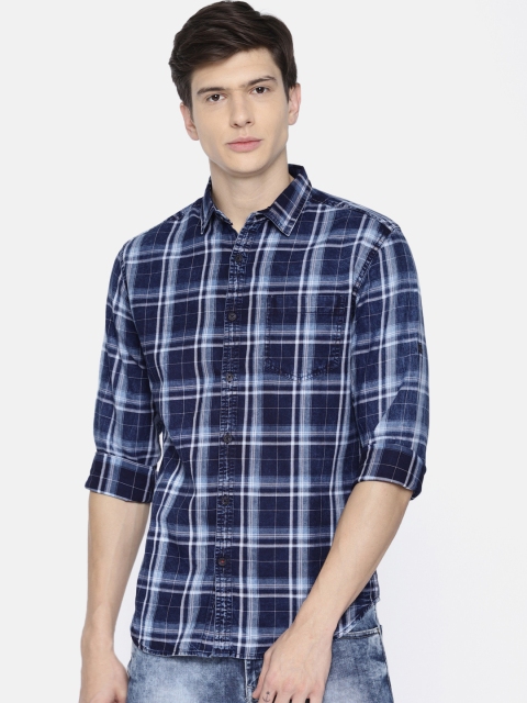 

Ecko Unltd Men Blue Slim Fit Checked Casual Shirt