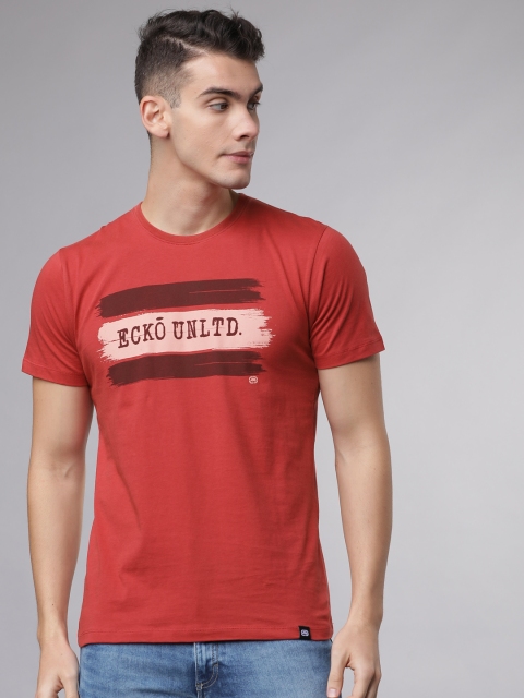 

Ecko Unltd Men Red Printed Round Neck T-shirt
