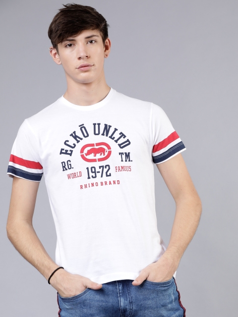 

Ecko Unltd Men White Printed Round Neck T-shirt