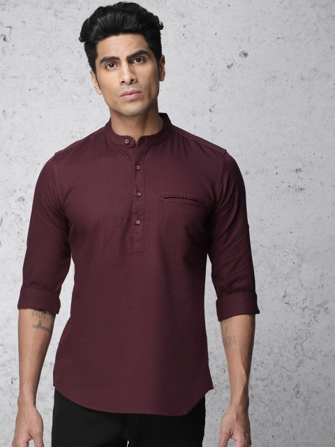 

Ecko Unltd Men Burgundy Slim Fit Solid Casual Shirt