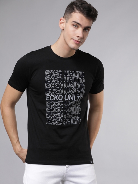 

Ecko Unltd Men Black Printed Round Neck T-shirt