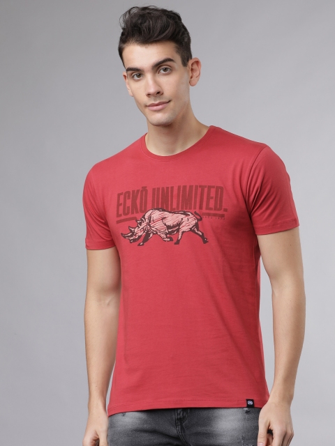 

Ecko Unltd Men Red Printed Round Neck T-shirt