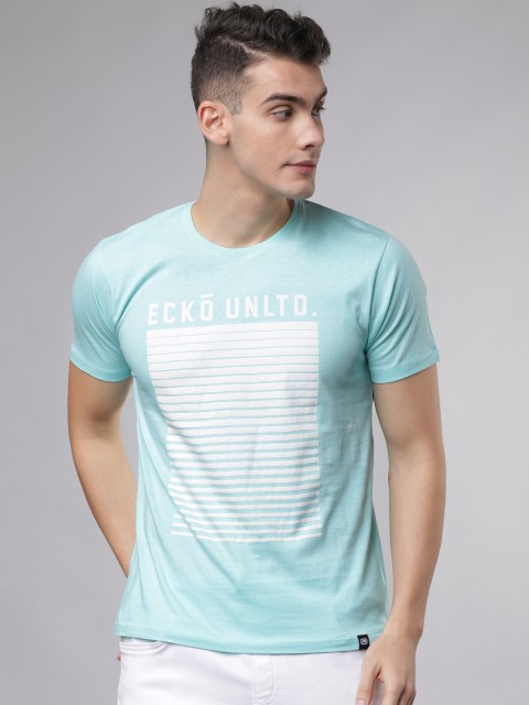 

Ecko Unltd Men Blue Printed Round Neck T-shirt