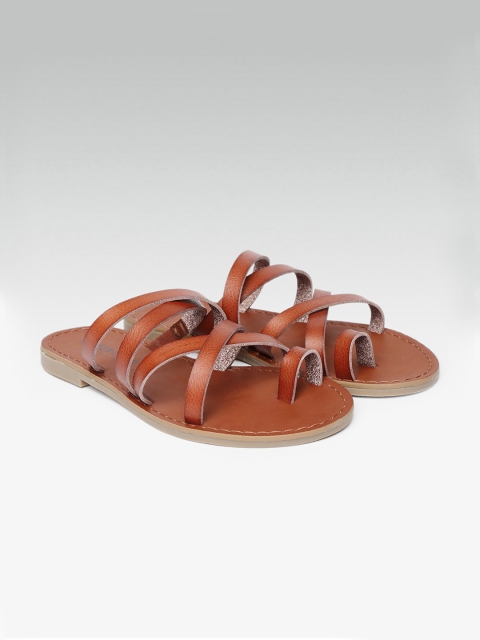 

Steve Madden Women Camel Brown Solid One Toe Flats