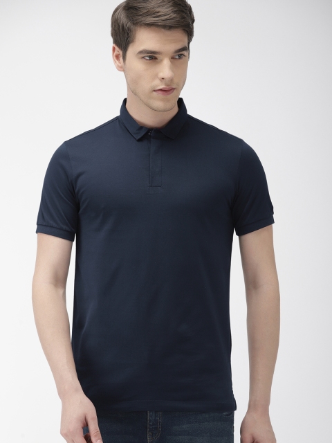 

Arrow New York Men Navy Blue Solid Polo Collar T-shirt