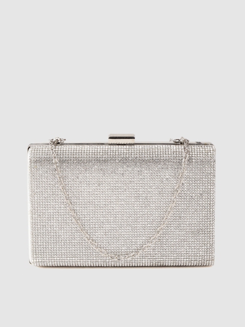 

Lino Perros Silver-Toned Embellished Box Clutch