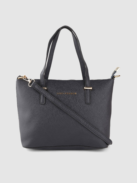 

Lino Perros Navy Blue Solid Handheld Bag