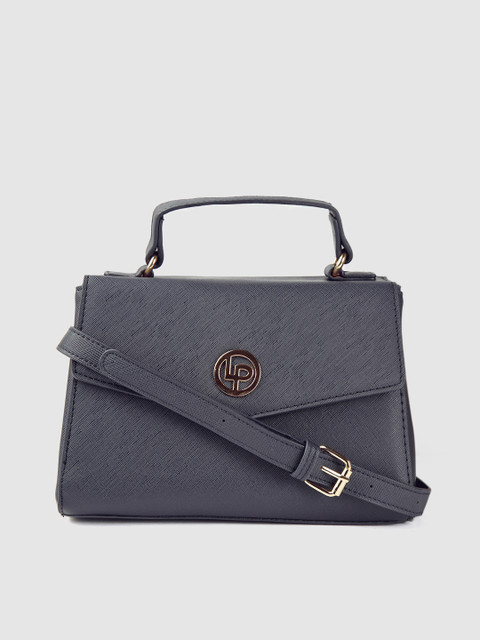 

Lino Perros Navy Blue Solid Satchel