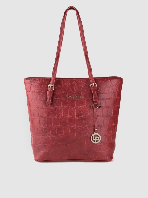 

Lino Perros Maroon Croc Pattern Shoulder Bag