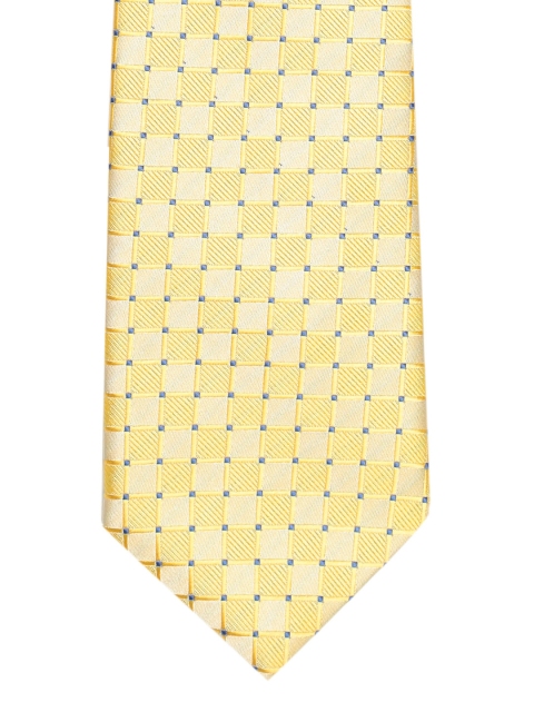 

Lino Perros Yellow & Beige Checked Broad Tie