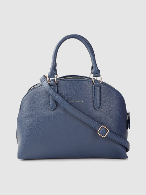 

Lino Perros Navy Blue Solid Handheld Bag with Detachable Sling Strap