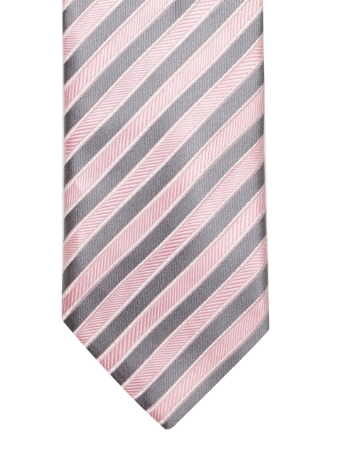 

Lino Perros Pink & Grey Striped Broad Tie