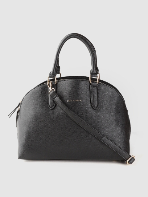 

Lino Perros Black Solid Handheld Bag with Detachable Sling Strap
