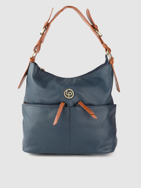

Lino Perros Navy Blue Solid Hobo Bag