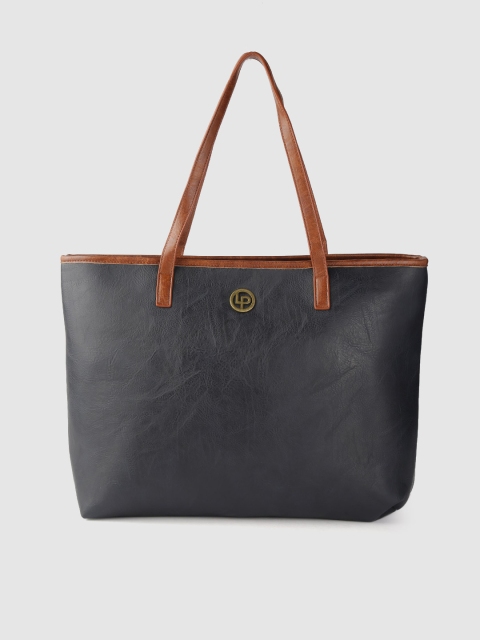 

Lino Perros Navy Solid Oversized Shoulder Bag, Navy blue