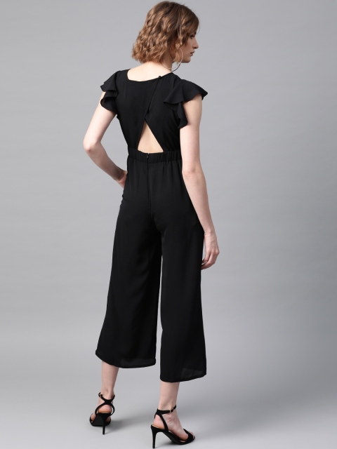 

Femella Women Black Solid Culotte Jumpsuit
