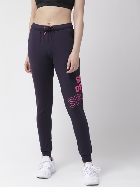 

Superdry Women Aubergine Printed Joggers, Purple