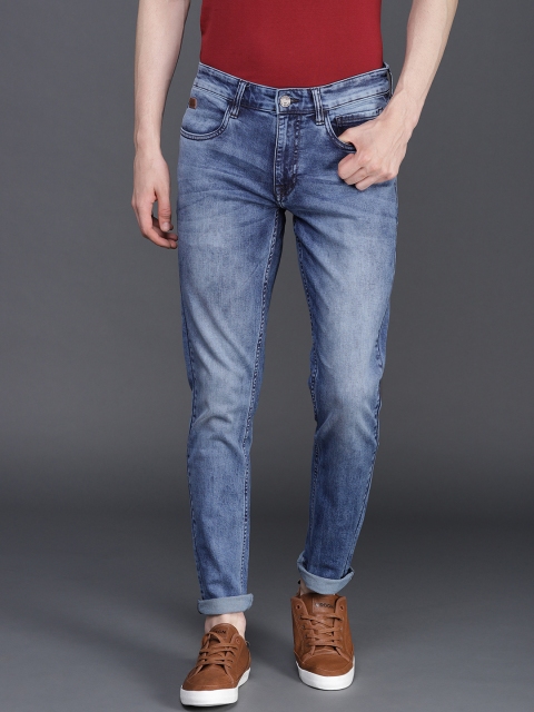 

WROGN Men Blue Slim Fit Mid-Rise Clean Look Stretchable Jeans