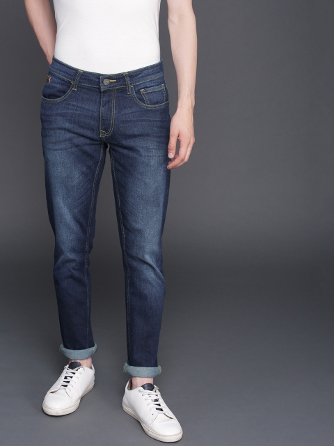 

WROGN Men Blue Slim Fit Mid-Rise Clean Look Stretchable Jeans