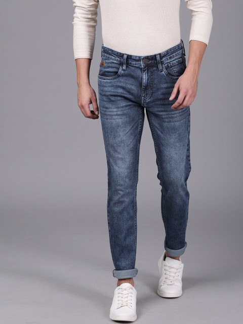 

WROGN Men Blue Slim Fit Mid-Rise Clean Look Stretchable Jeans