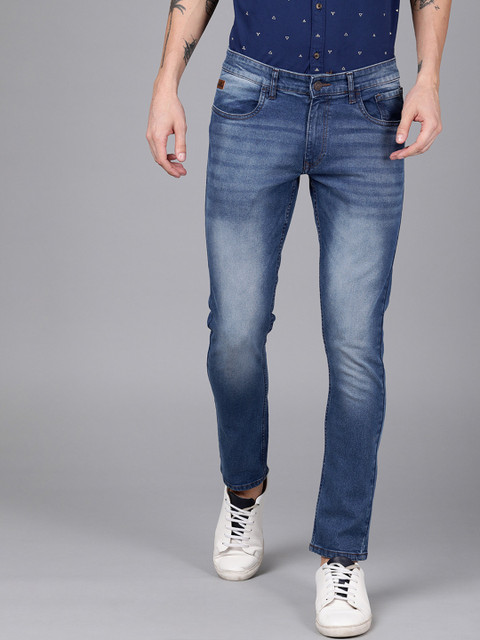 

WROGN Men Blue Slim Fit Mid-Rise Clean Look Stretchable Jeans