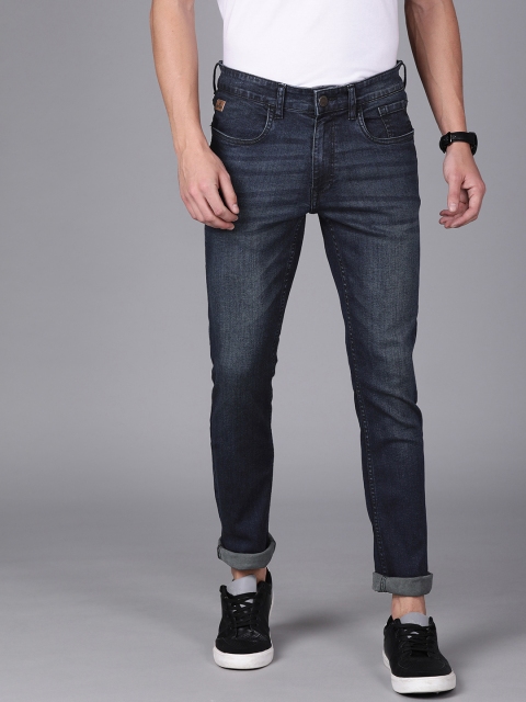 Men Blue Slim Fit Mid-Rise Clean Look Stretchable Jeans