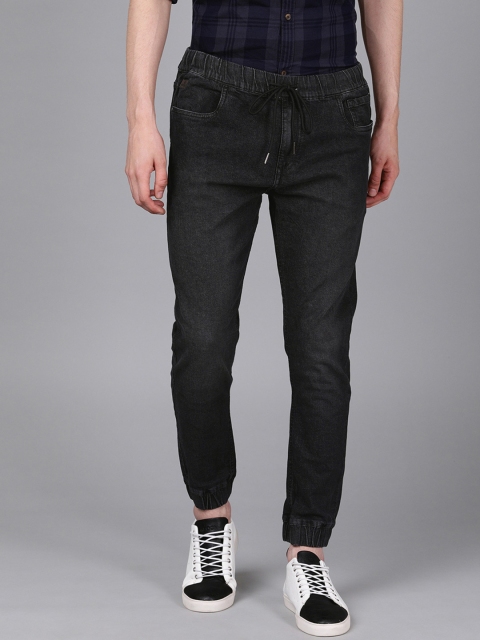

WROGN Men Black Jogger Mid-Rise Clean Look Stretchable Jeans
