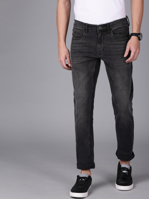 

WROGN Men Grey Slim Fit Mid-Rise Clean Look Stretchable Jeans