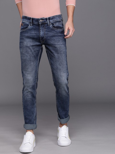 

WROGN Men Blue Slim Fit Mid-Rise Clean Look Stretchable Jeans