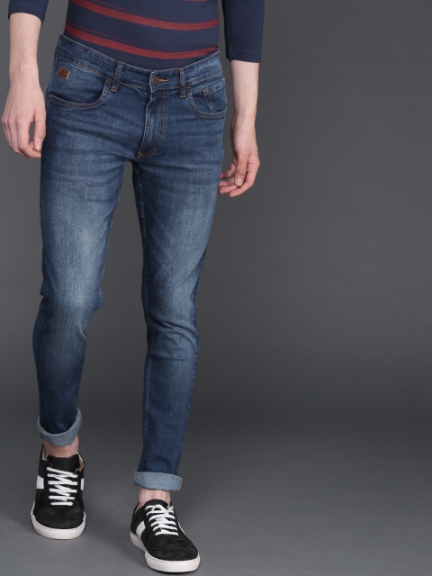 

WROGN Men Blue Slim Fit Mid-Rise Clean Look Stretchable Jeans